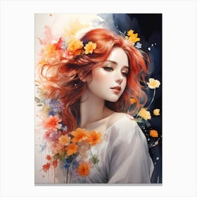 Girl With Red Hair Canvas Print