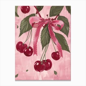 Cute Cherries Pattern Canvas Print