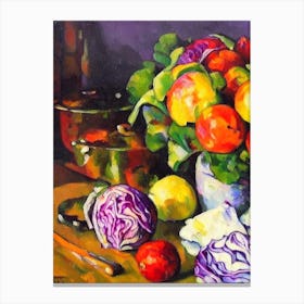 Red Cabbage 2 Cezanne Style vegetable Canvas Print