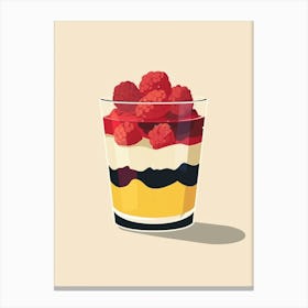 Jelly Trifle Dessert Minimal Line Drawing Canvas Print