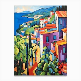 Cinque Terre Italy 3 Fauvist Painting Canvas Print