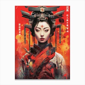 Cyberpunk Geisha Canvas Print