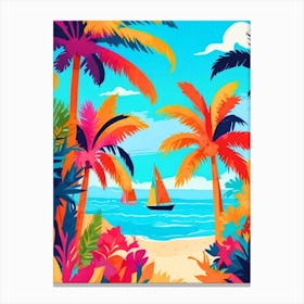 Tropical Beach Background Canvas Print