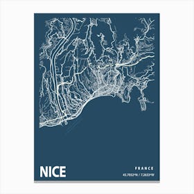 Nice Blueprint City Map 1 Canvas Print
