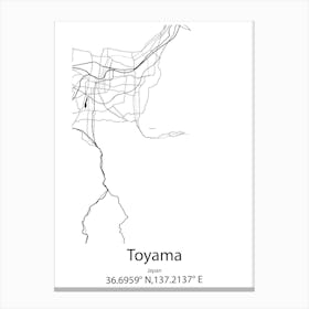 Toyama,Japan Minimalist Map Leinwandbilder