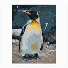King Penguin Dunedin Taiaroa Head Colour Block Painting 2 Canvas Print