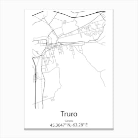 Truro,Canada Minimalist Map Canvas Print