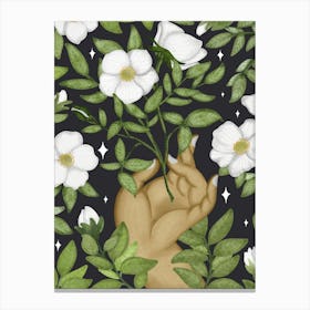 Beautiful evergreen rose goddess art Canvas Print