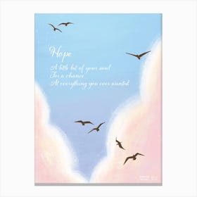 "Hope" In White Lettering Canvas Print