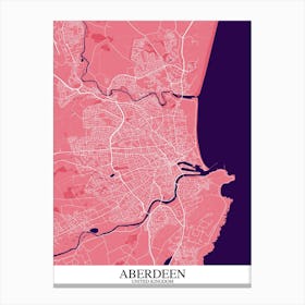 Aberdeen Pink Purple Map Canvas Print