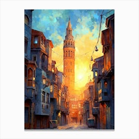 Galata Tower Pixel Art 1 Canvas Print