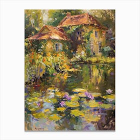  Floral Garden Summer Pond 4 Canvas Print