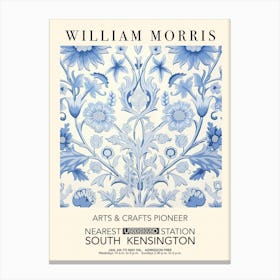 William Morris Print Exhibition Poster Blue Strawberry Thief Canvas Print