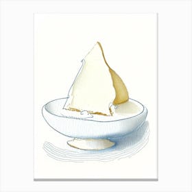 Ricotta Cheese Dairy Food Pencil Illustration Canvas Print