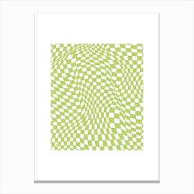 Checkerboard Pastel Green Canvas Print