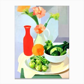 Bok Choy Tablescape vegetable Canvas Print