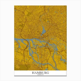 Hamburg Yellow Blue Canvas Print