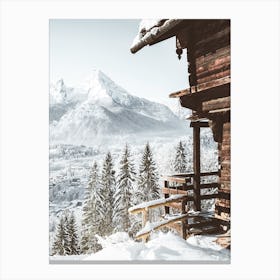 Winter Cabin In The Alps Canvas Print