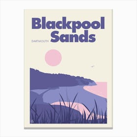 Blackpool Sands, Dartmouth (Purple) Canvas Print