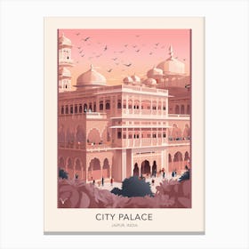 The City Palace Jaipur India Travel Poster Canvas Print