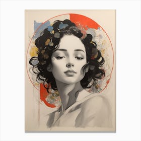 'The Girl With Curly Hair' Canvas Print