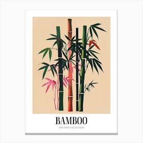 Bamboo Tree Colourful Illustration 4 Poster Canvas Print