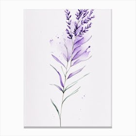 Lavender Leaf Minimalist Watercolour 2 Canvas Print