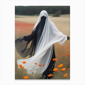 Ghost In The Poppy Fields Painting (30) Canvas Print