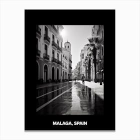 Poster Of Malaga, Spain, Mediterranean Black And White Photography Analogue 1 Canvas Print