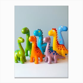 Smiling Toy Dinosaur Friends Canvas Print