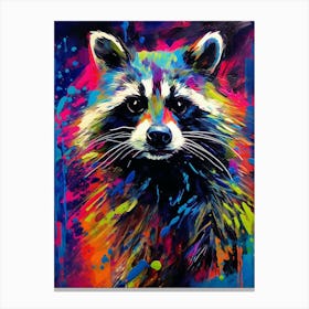 Raccoon Guardians Pop Art 3 Canvas Print