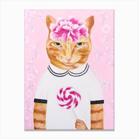 Cat And Lollypop Canvas Print