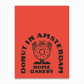 Retro Wall Art Vintage Decor Retro Cartoon Printable Art Donut In Amsterdam Apartment Decor Trendy Retro Canvas Print