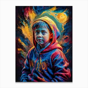 Boy In Hoodie Canvas Print