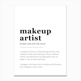 Makeup Artist Definition Poster - Dictionary Canvas Print