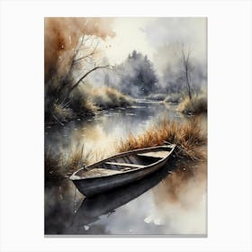 Boat By The River Canvas Print