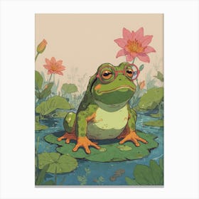 Frog In Glasses Canvas Print