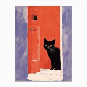 Cat In The Doorway Canvas Print