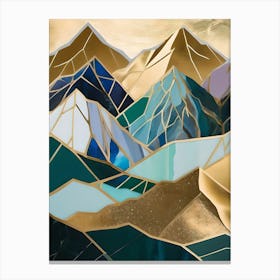 Celestial Peaks 'Golden Mountains' Canvas Print