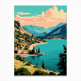 Lake Chelan Washington Pointillism 13 Canvas Print