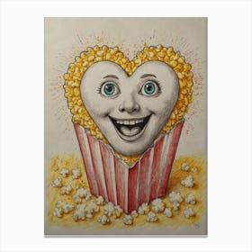 Heart Of Popcorn 2 Canvas Print