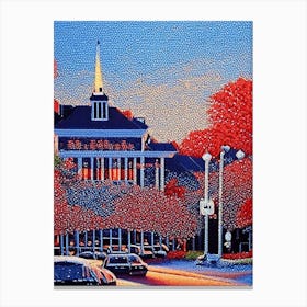 Clarksville, City Us  Pointillism Canvas Print