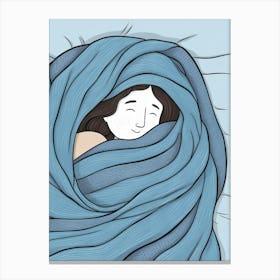 Illustration Of A Sleeping Girl Canvas Print