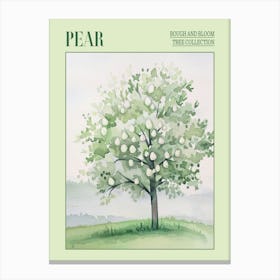 Pear Tree Atmospheric Watercolour Painting 1 Poster Canvas Print