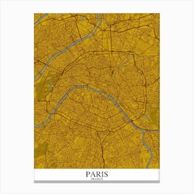 Paris Yellow Blue Canvas Print