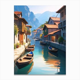 Village By The Water Canvas Print
