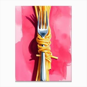 Spaghetti And Fork Canvas Print