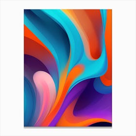 Abstract Colorful Waves Vertical Composition 76 Canvas Print