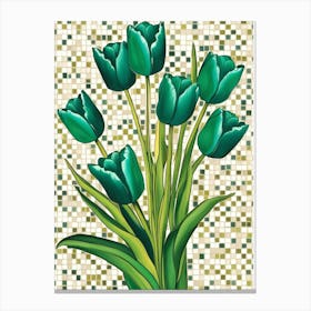 Green Tulips 2 Canvas Print