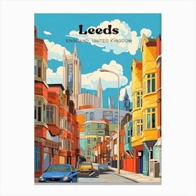 Leeds England Summer Modern Travel Art Canvas Print